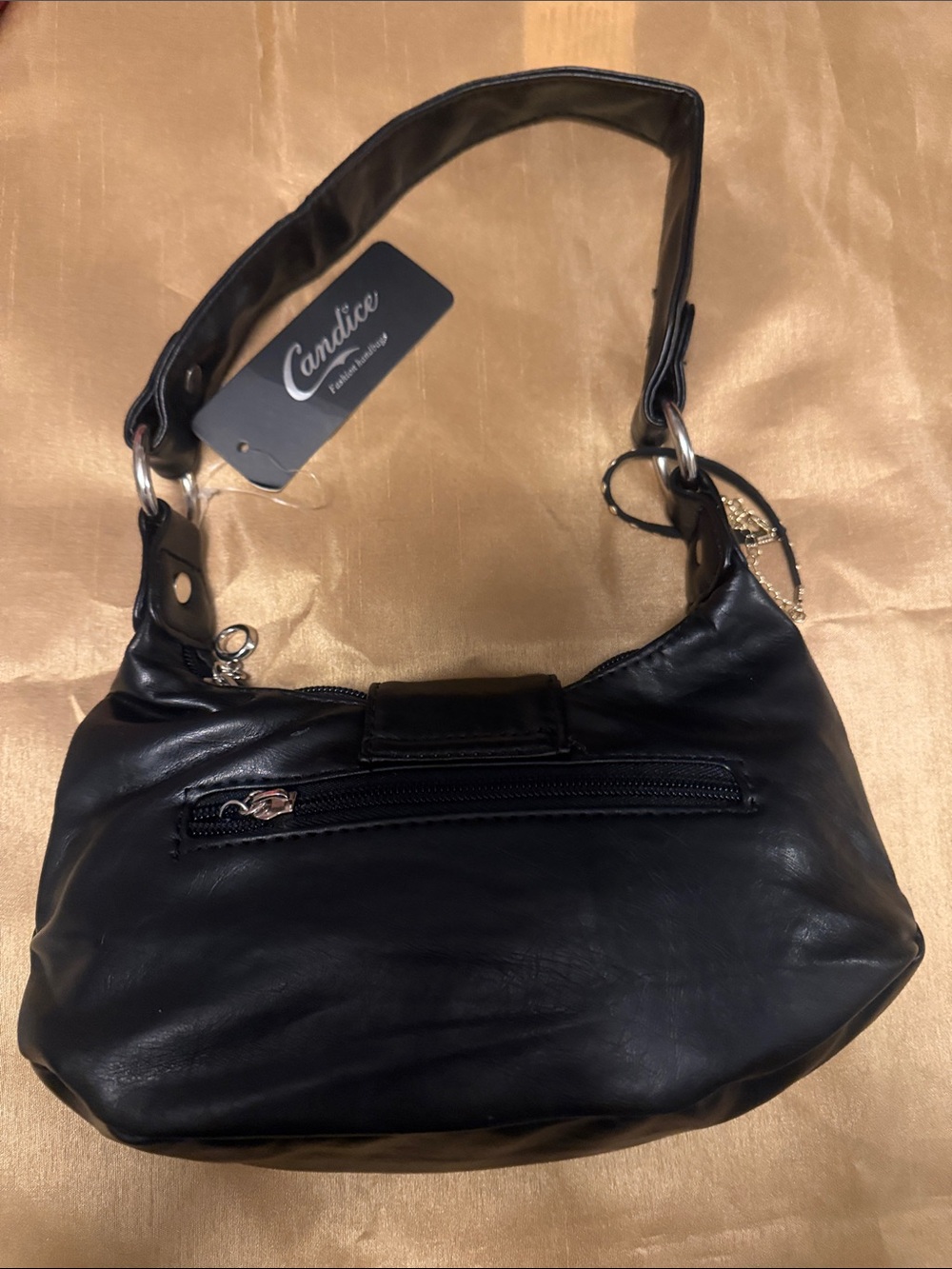 Candie's Black Shoulder Bag with Embellished Silver Buckle - Picture 4 of 5